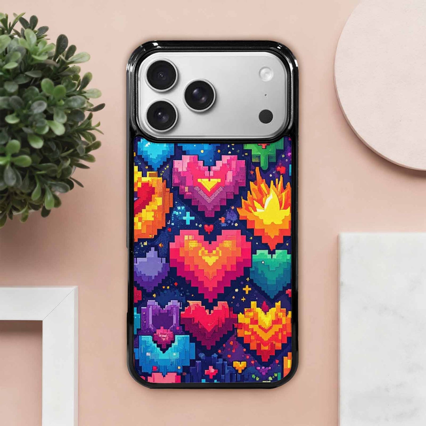 iPhone 17 Pro Max Case — Pixel Art Bit Burst Original Art, Custom Designed Case Cover