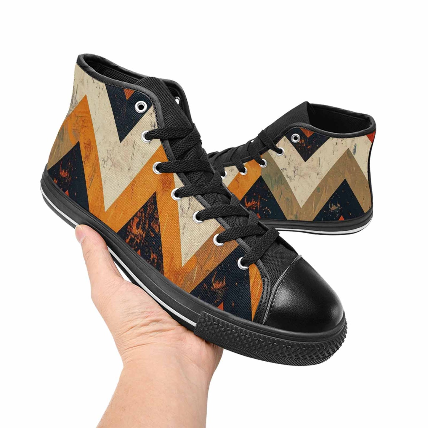 MEN'S Southwestern Geometric Diamond High Top Canvas Dreamcore Shoes