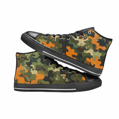 MEN'S Military Camouflage Blotch High Top Canvas Surreal Custom Sneakers