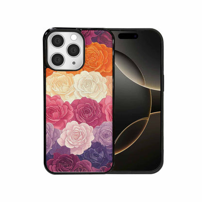 iPhone 15 Pro Max Case — Lesbian Flag Color Theme Small Rainbow, Custom Phone Case
