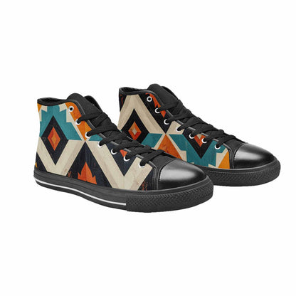 WOMEN'S Southwestern Geometric Diamond High Top Canvas Y2K Shoes