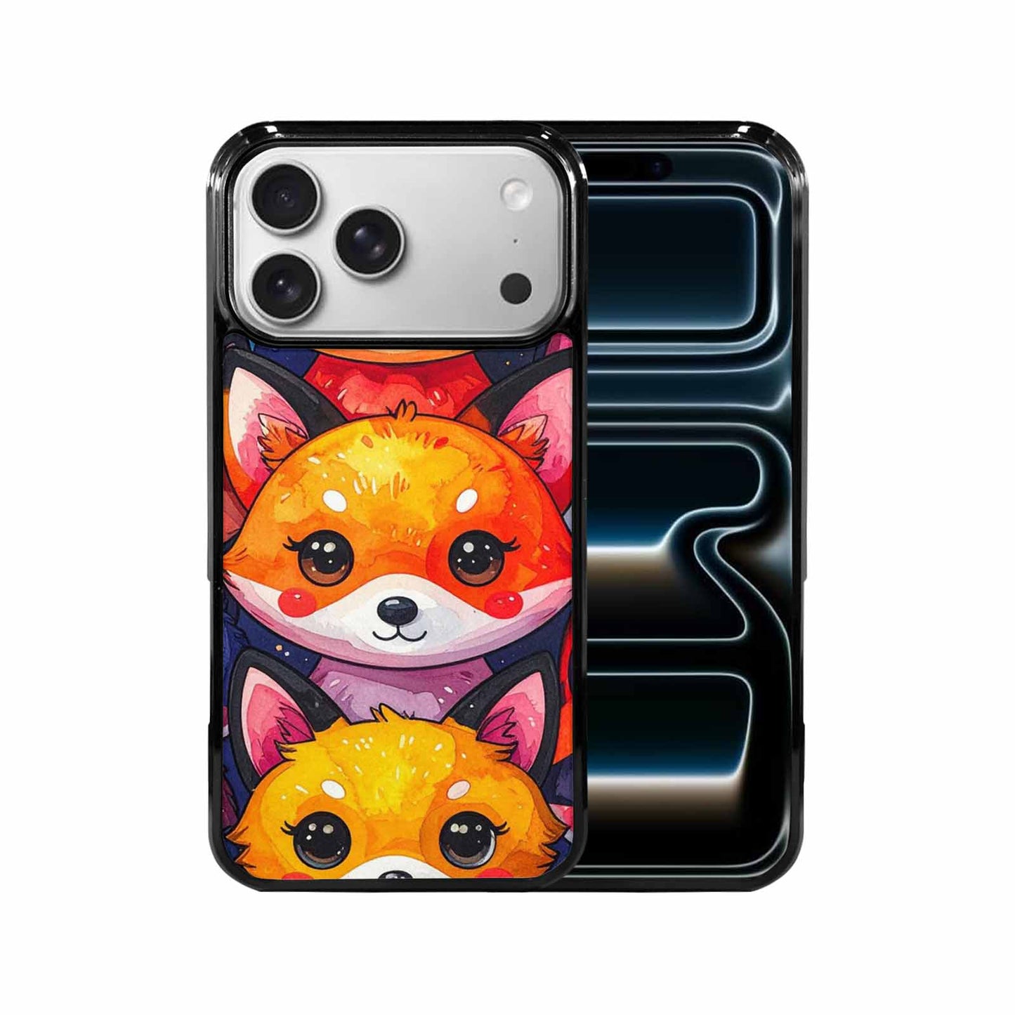 iPhone 17 Pro Max Case — Watercolor Kawaii Fox Watercolor Abstract, Custom Designed Case Cover