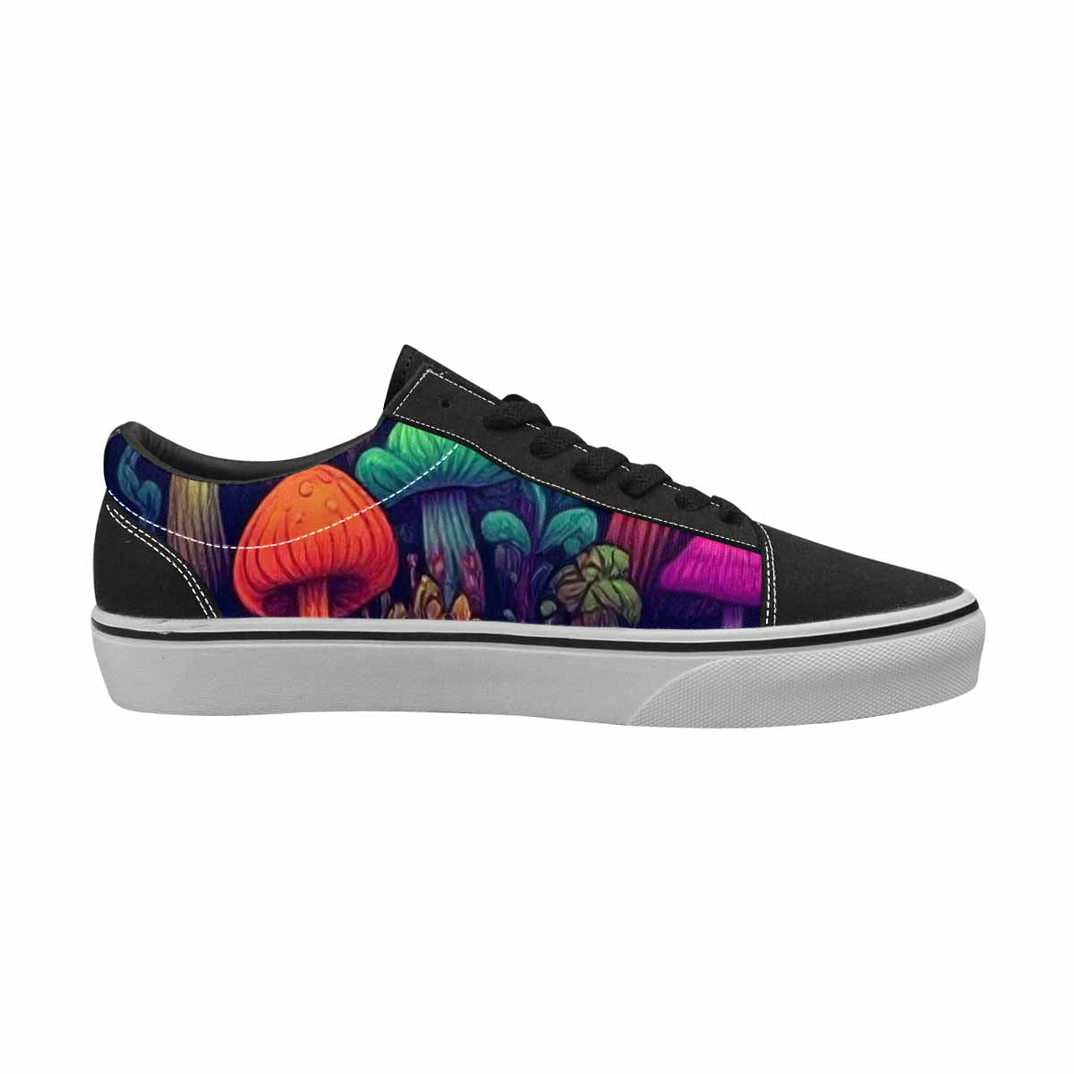 WOMEN'S Psychedelic Mushroom Canvas Lace-Up Vibrant Chaos Shoes