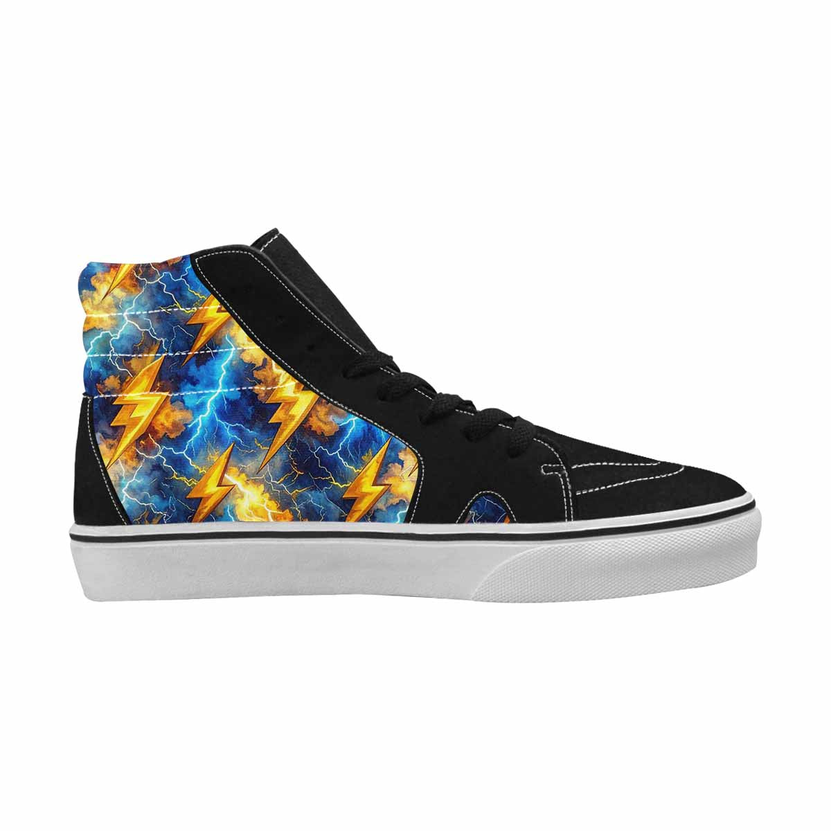 WOMEN'S Lightning Bolt High Top Canvas Grunge Custom Sneakers