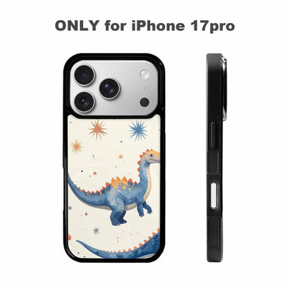 iPhone 17 Pro Case — Retro Dinosaurs Star Burst Galaxy Space, Unique Phone Case Design