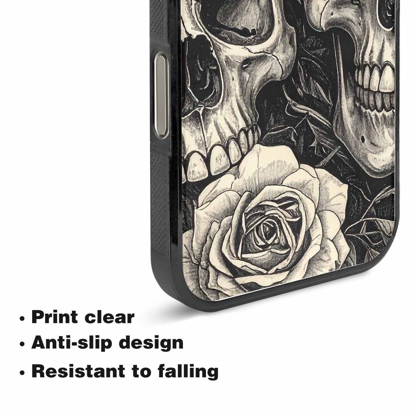 iPhone 15 Pro Max Case — 20 Skulls Overlapping Seamless Tileable Pattern, Custom Made Phone Cover