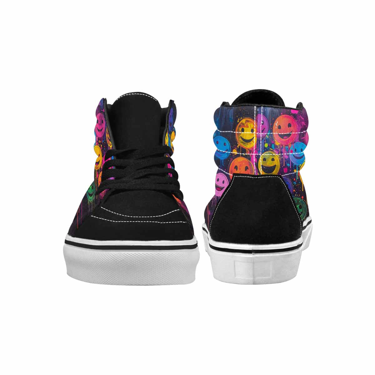 MEN'S Smiley Faces  Glow High Top Canvas Dreamcore Custom Shoes