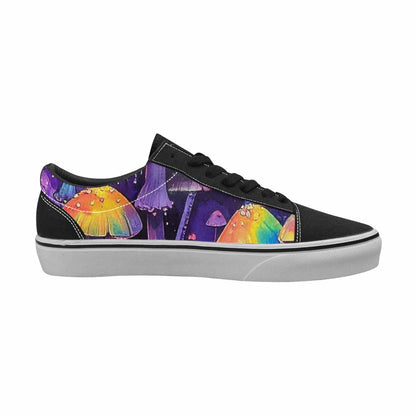 WOMEN'S Rainbow Drip Mushrooms Lace-Up Canvas Melting Art Sneakers