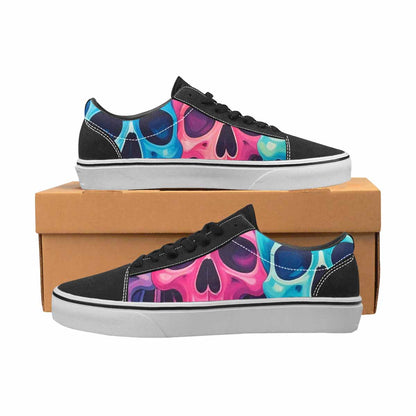 WOMEN'S Dripping Candy Skulls Canvas Lace-Up Vivid Custom Sneakers