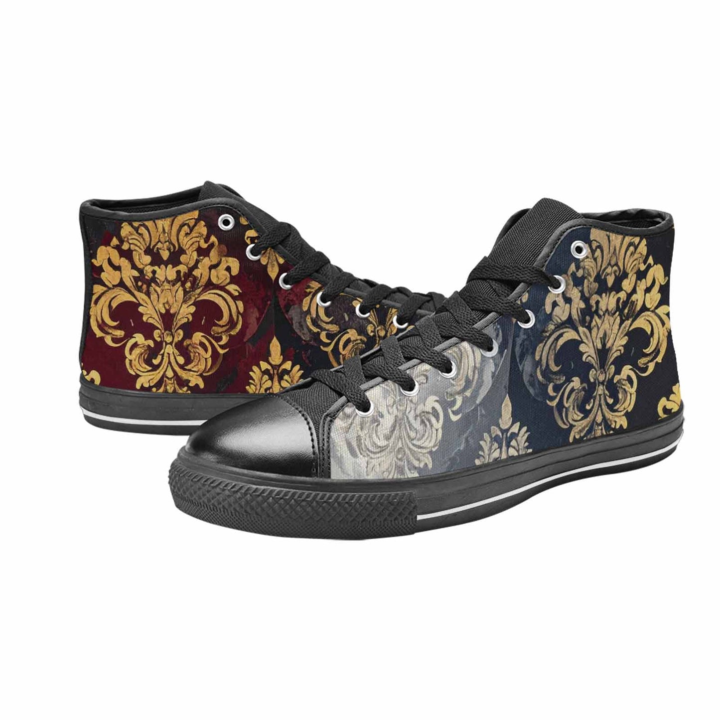 MEN'S Damask Ornamental Wallpaper High Top Canvas Y2K Custom Sneakers