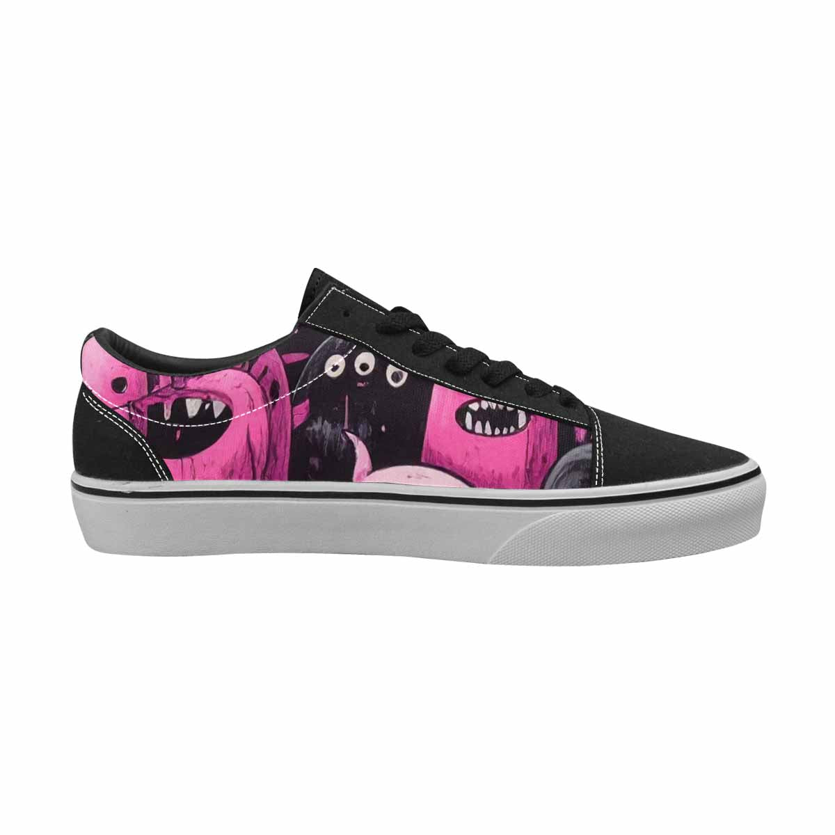 WOMEN'S Monsters (general) Lace-Up Canvas Kaleidoscope Custom Sneakers