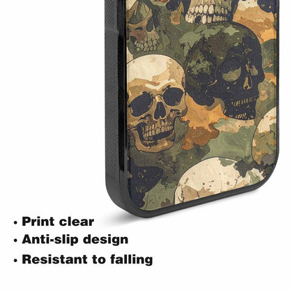 iPhone 15 Plus Case — Military Camo Skull, Unique Phone Case Design