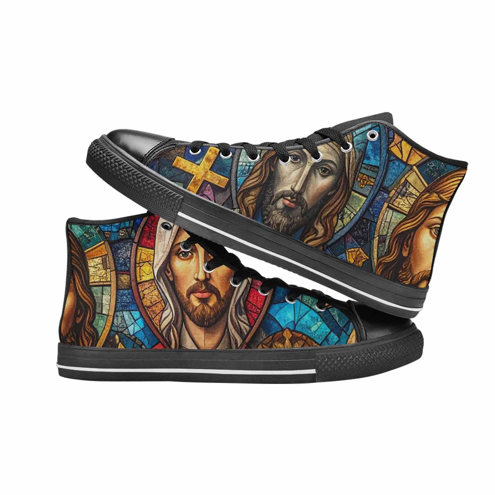 MEN'S Jesus Face Small High Top Canvas Aesthetic Custom Shoes