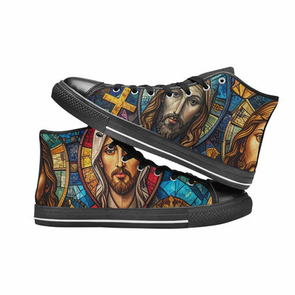 MEN'S Jesus Face Small High Top Canvas Aesthetic Custom Shoes