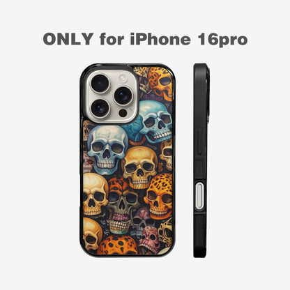 iPhone 16 Pro Case — Skulls Pattern Hundreds Of Sma, Custom Made Phone Cover