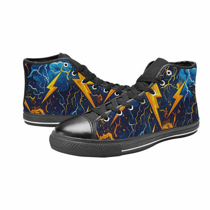 MEN'S Lightning Bolt High Top Canvas Vivid Custom Sneakers