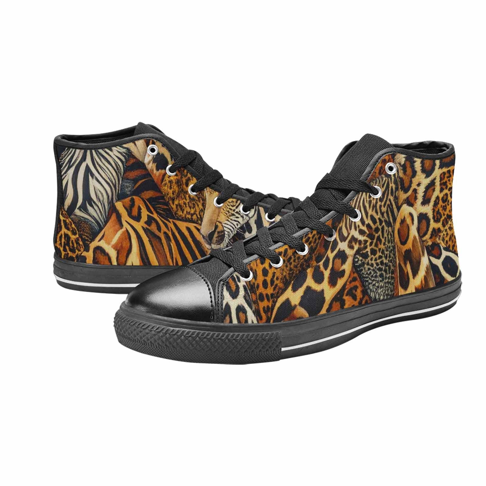 WOMEN'S Animal Print High Top Canvas Dark Academia Custom Sneakers