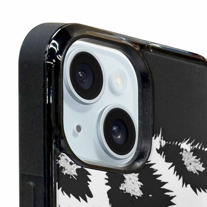 iPhone 15 Plus Case — Leopard Print Black And White Style, Original Design Phone Case