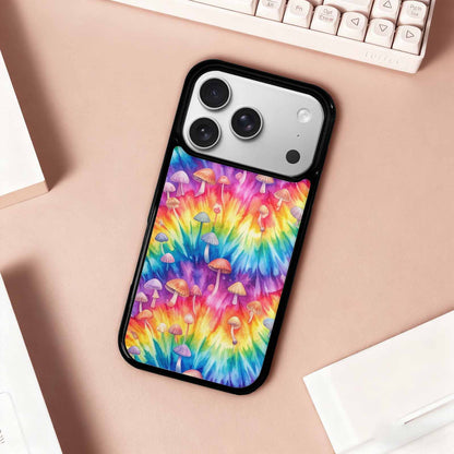 iPhone 17 Pro Case — Mushrooms Tie Dyemushrooms Pat Efq Tie, Custom Phone Case