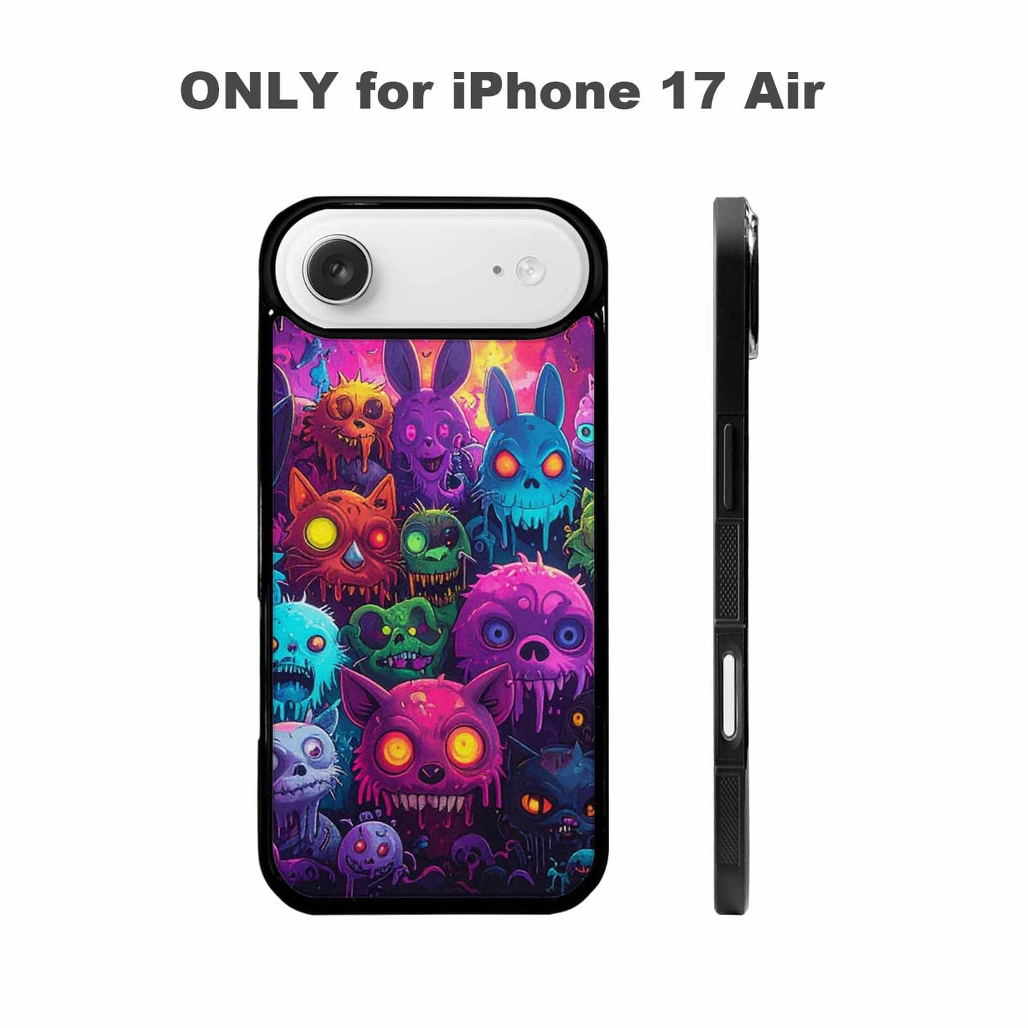 iPhone 17 Air Case — Mixed Toxic Glow Creature Pattern Cartoon, Custom Printed Phone Case