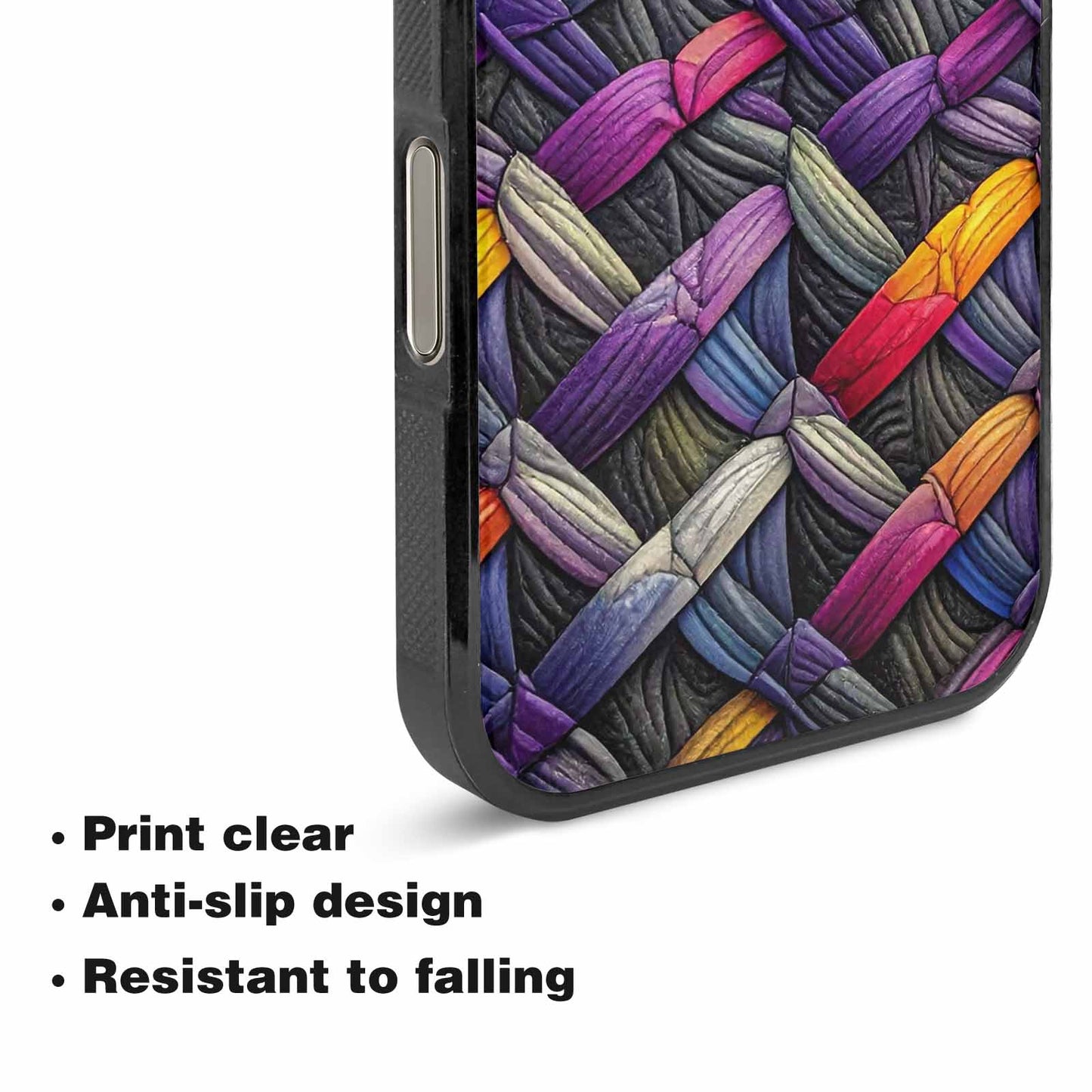 iPhone 16 Pro Case — Asexual Flag Color Theme Small Rainbow, Custom Phone Case