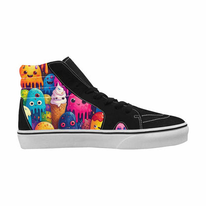 MEN'S Melting Ice Cream Monster High Top Canvas Vivid Sneakers