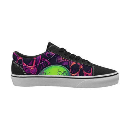 WOMEN'S Skulls - Neon Canvas Lace-Up Vibrant Chaos Sneakers