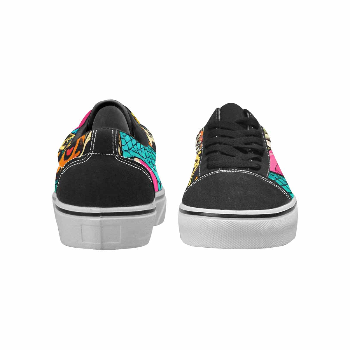 WOMEN'S Snake Print Skull Canvas Lace-Up Dreamcore Custom Shoes