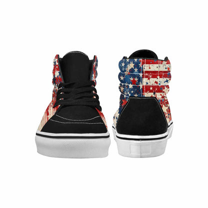 MEN'S Patriotic Stars Stripes High Top Canvas Dark Academia Sneakers