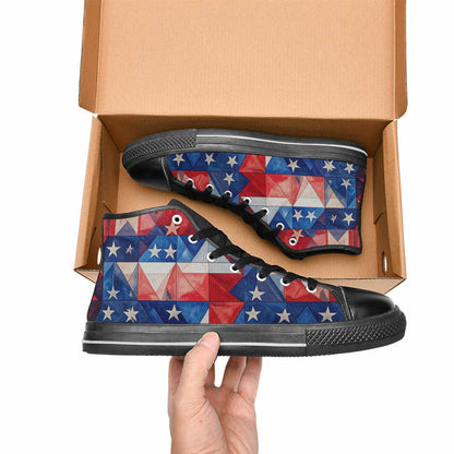 MEN'S American Flag Stars High Top Canvas Surreal Custom Shoes