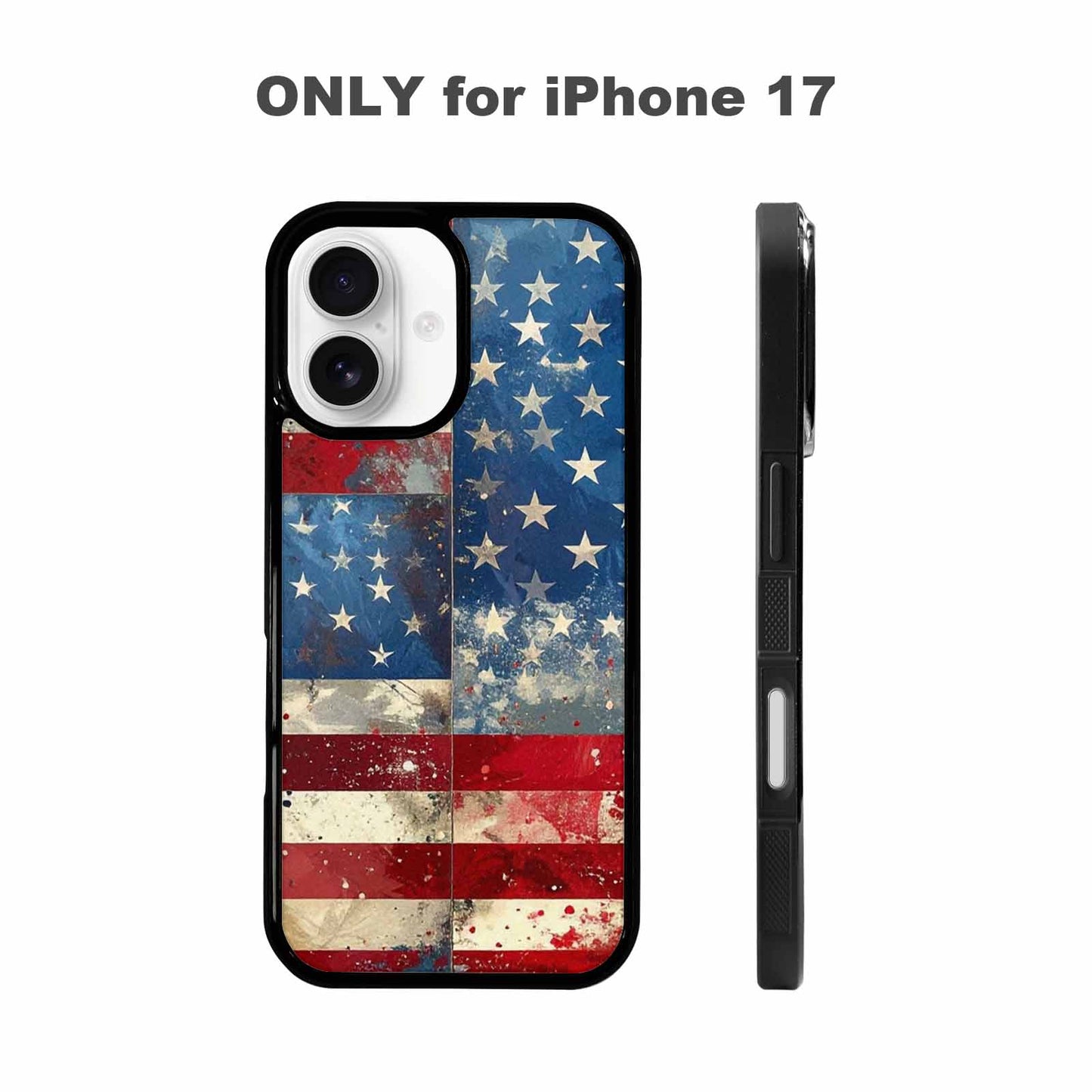 iPhone 17 Case — Small American Flag Stars Galaxy Space, Personalized Phone Case