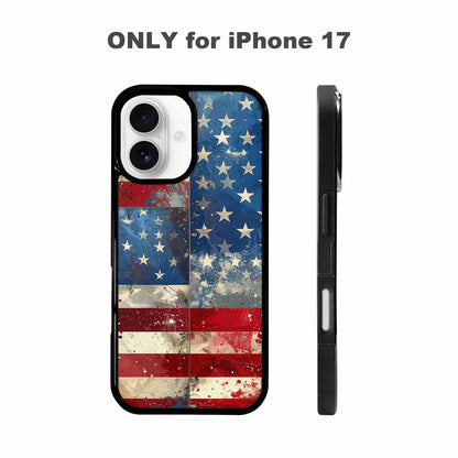 iPhone 17 Case — Small American Flag Stars Galaxy Space, Personalized Phone Case