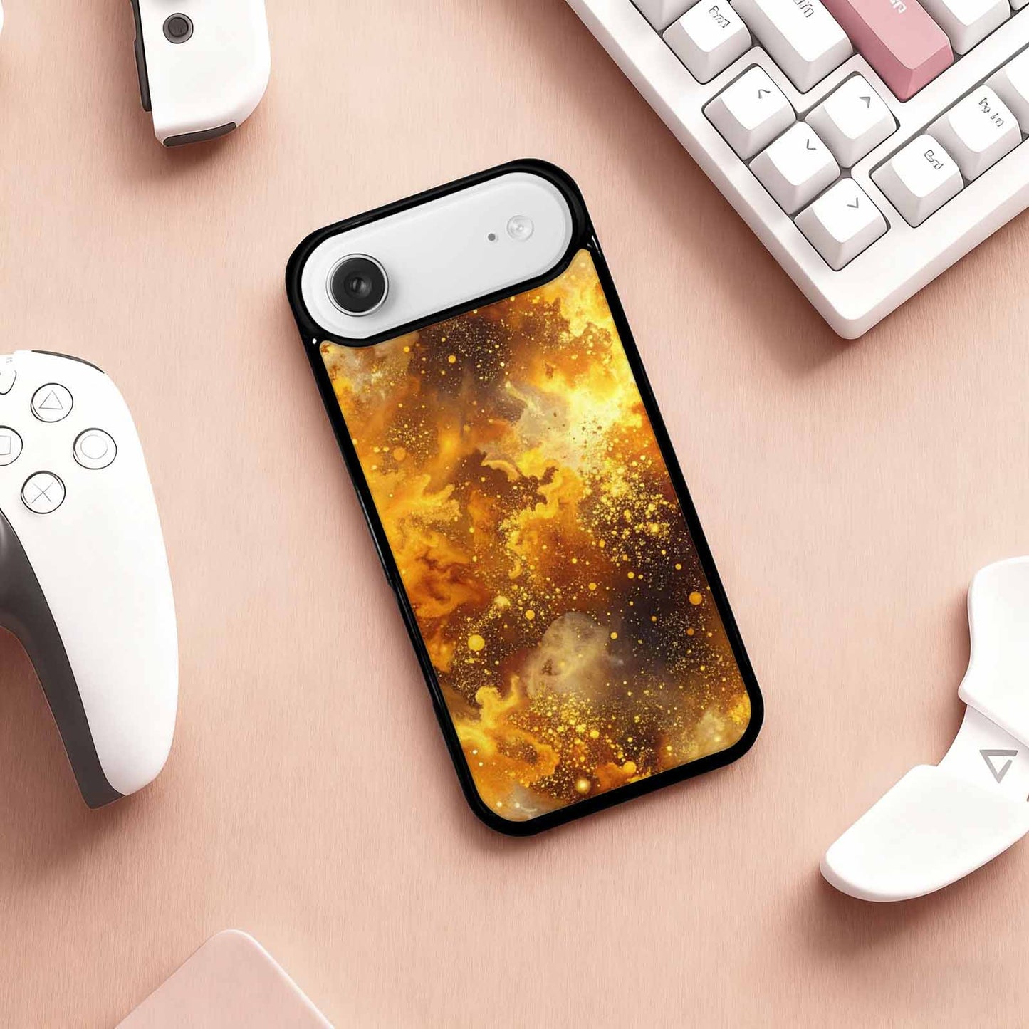 iPhone 17 Air Case — Galaxy Art Golden Cosmic Glow Galaxy, Original Design Phone Case