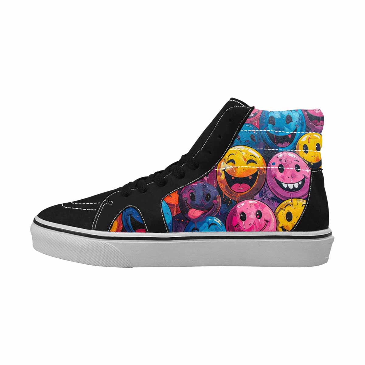 MEN'S Melting Moon Smiley High Top Canvas Dreamcore Shoes