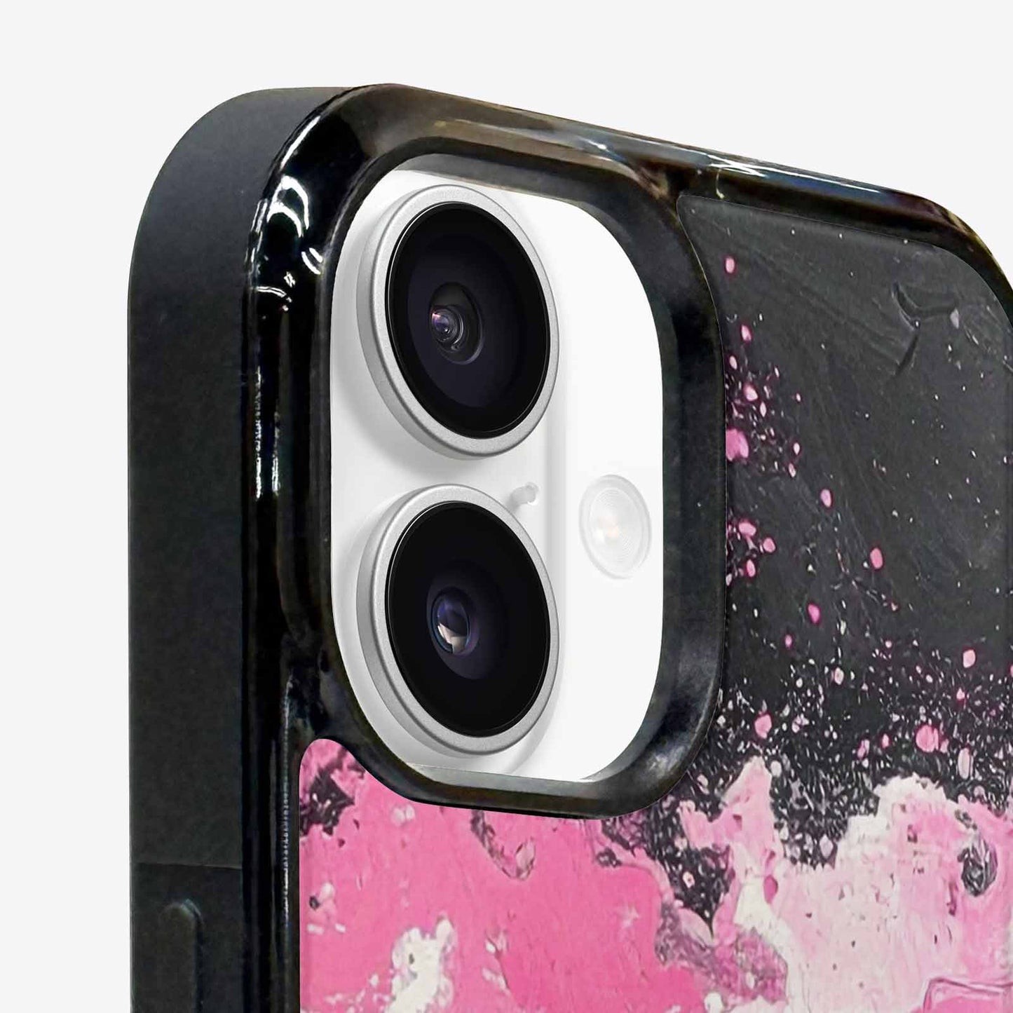 iPhone 16 Plus Case — Van Gogh Swirl Black Pink Ink, Custom Art Phone Cover