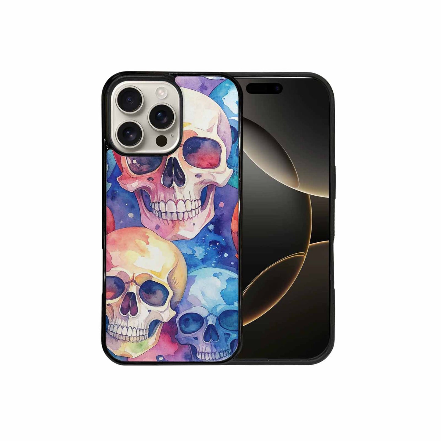 iPhone 16 Pro Max Case — Kulls Watercolor Skulls Small Skull Pattern, Original Design Phone Case
