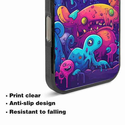 iPhone 15 Pro Max Case — Overlapping Endlessly No Empty Space Monsters, Personalized Phone Case