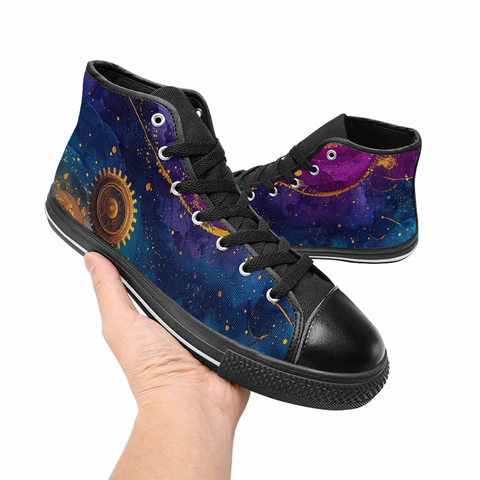 MEN'S Steampunk Galaxy High Top Canvas Surreal Custom Shoes