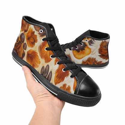 WOMEN'S Cow Animal Print High Top Canvas Cottagecore Shoes