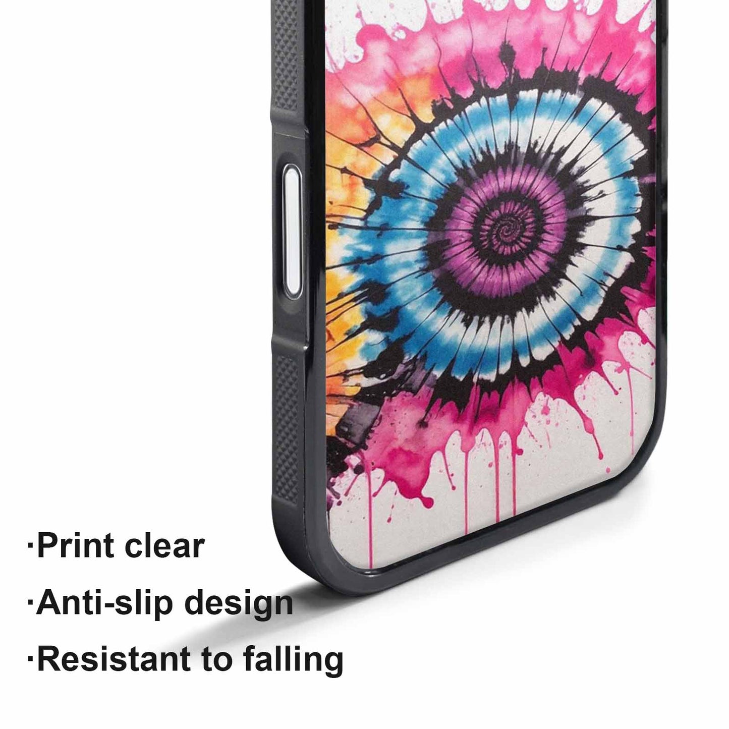 iPhone 17 Pro Max Case — Tie Dye Swirls Black Tie Dye, Custom Designed Case Cover