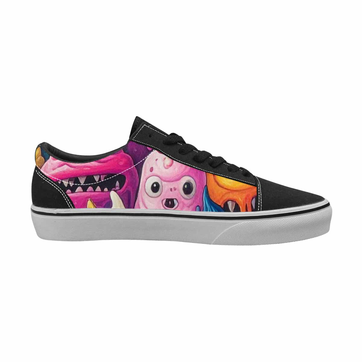 WOMEN'S Melting Ice Cream Monster Lace-Up Canvas Neon Fantasy Shoes