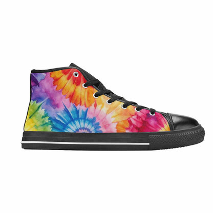 MEN'S Tie Dye Swirl High Top Canvas Dreamcore Custom Sneakers