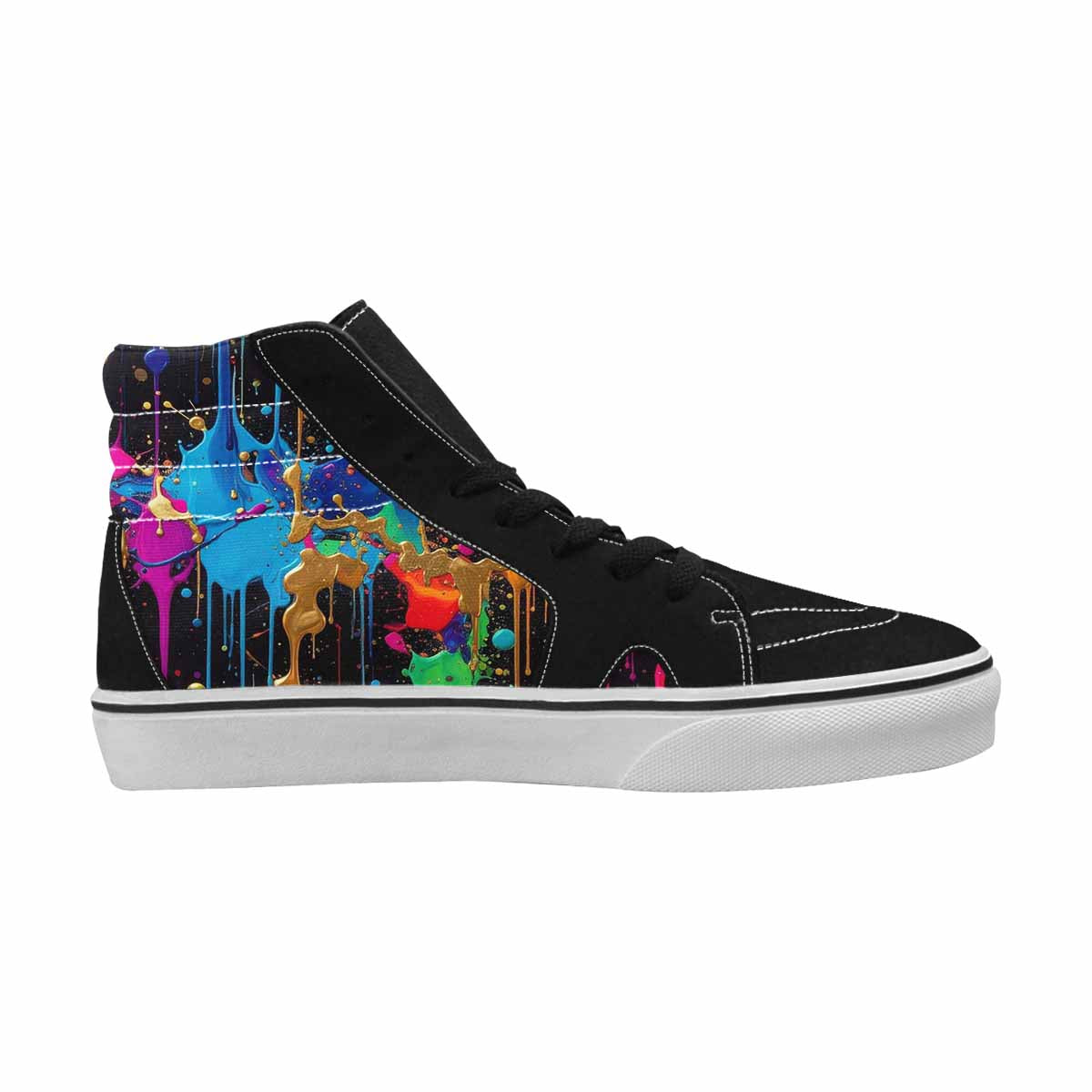 MEN'S Paint Splatter High Top Canvas Dark Academia Custom Shoes