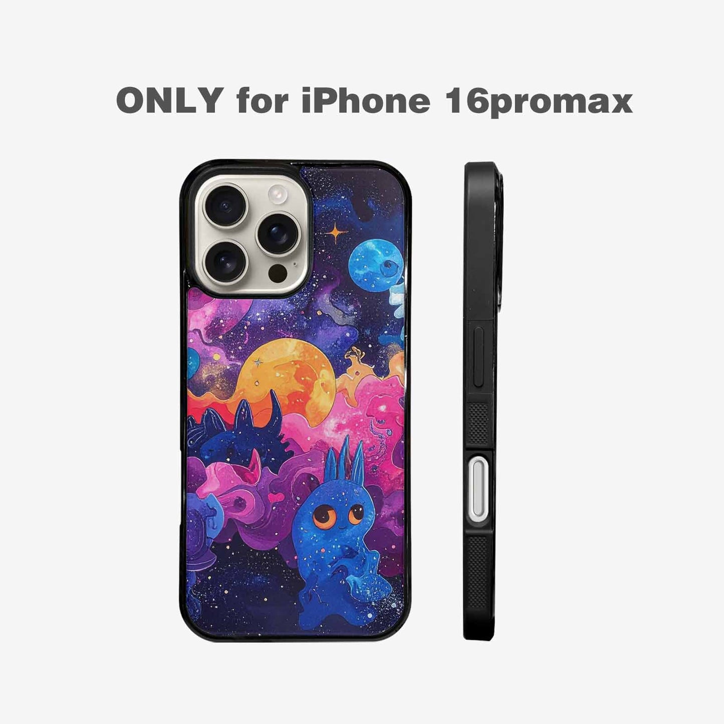 iPhone 16 Pro Max Case — Cosmic Creature And Object Mashup Pattern, Personalized Phone Case