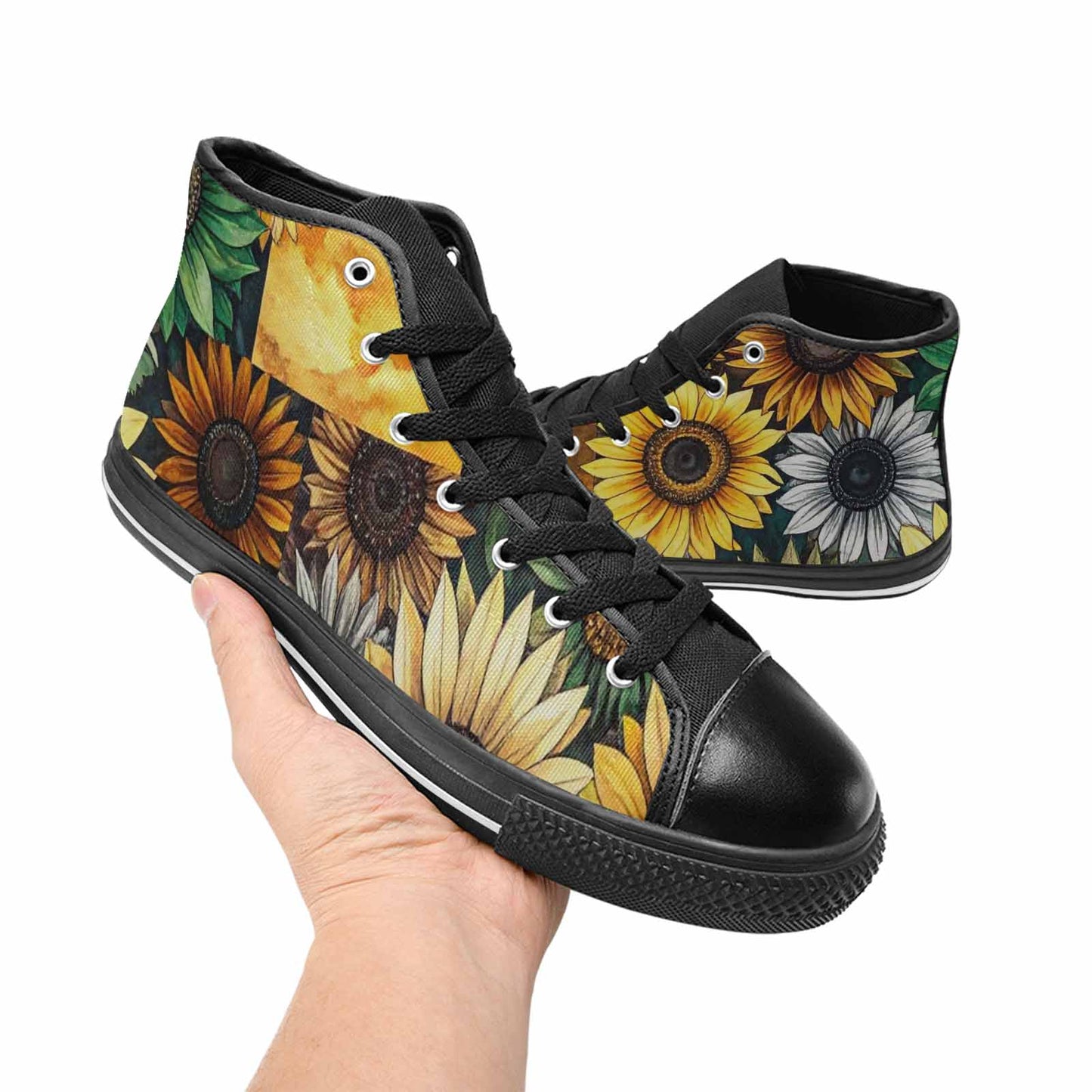 WOMEN'S Sunflower High Top Canvas Vibrant Chaos Shoes