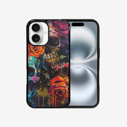 iPhone 16 Case — Skulls Roses Acid Wash Custom, Personalized Phone Case