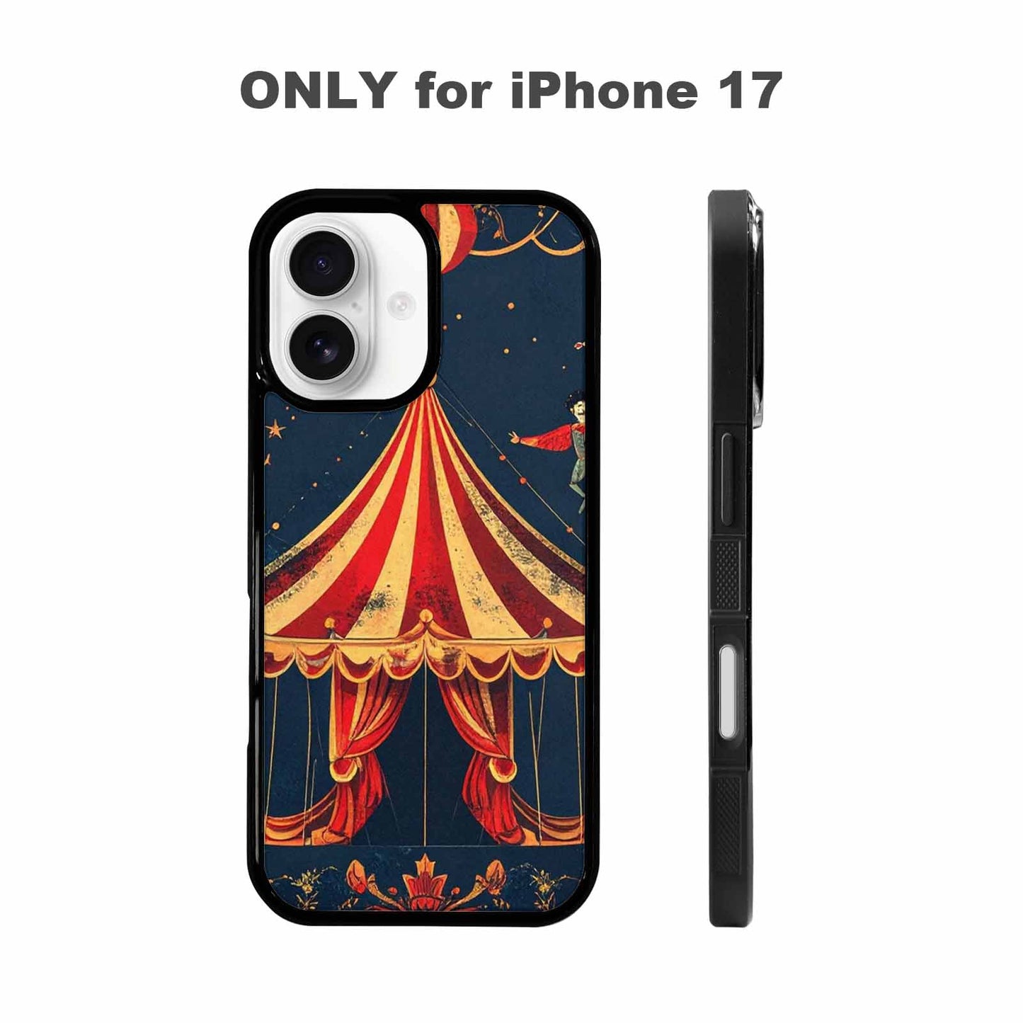 iPhone 17 Case — Vintage Circus Art Pattern Retro Vintage, Custom Made Phone Cover