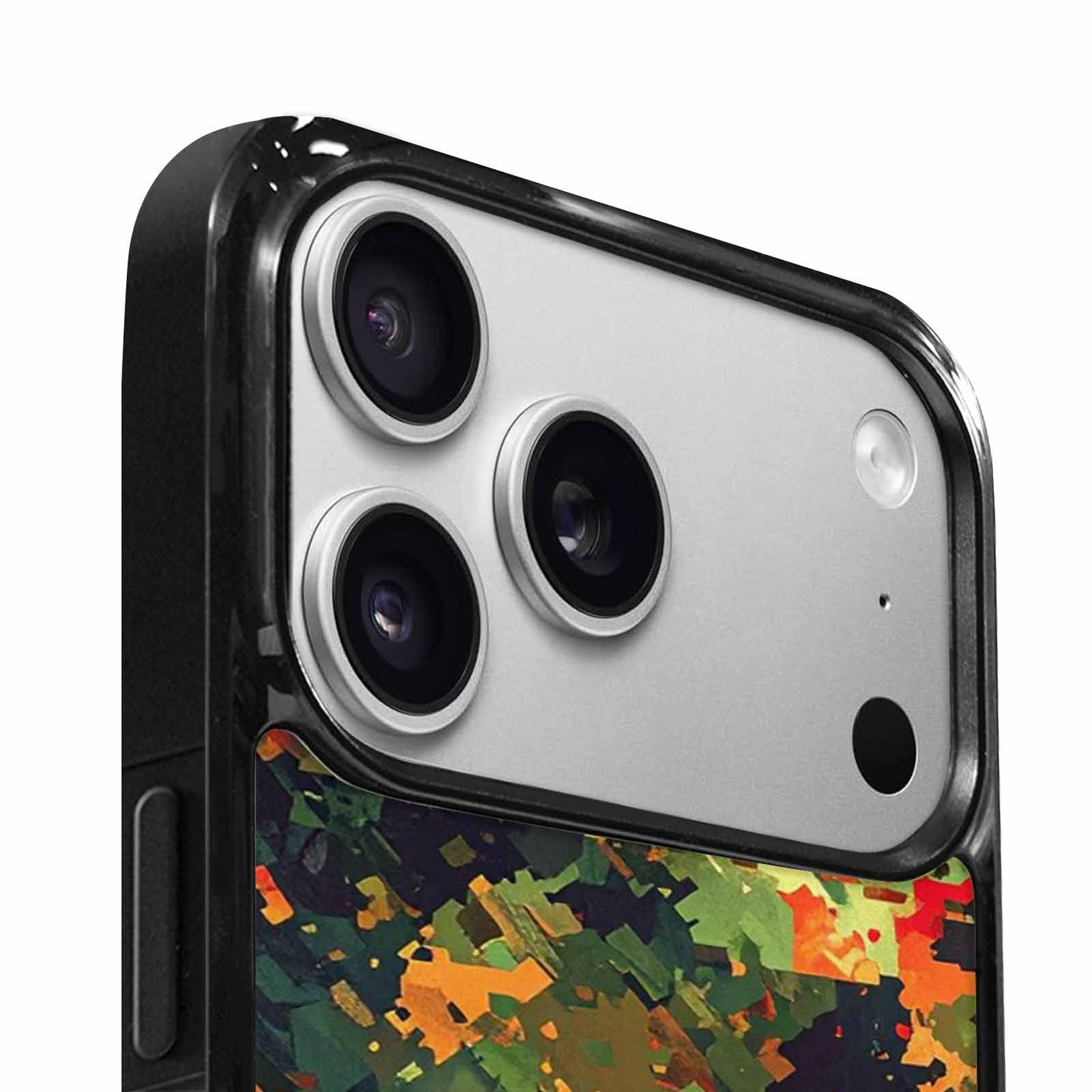 iPhone 17 Pro Case — Small Military Camouflage Blotch Pattern Camo, Unique Phone Case Design