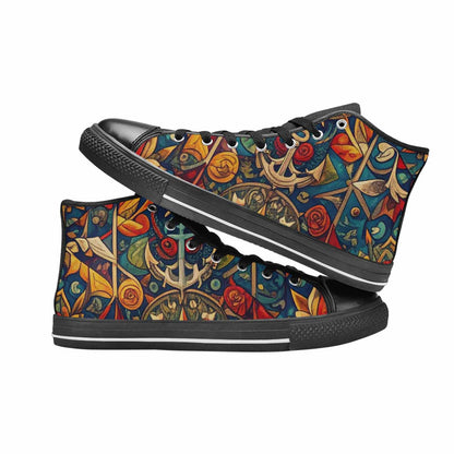 WOMEN'S Old School Tattoo High Top Canvas Vivid Custom Sneakers