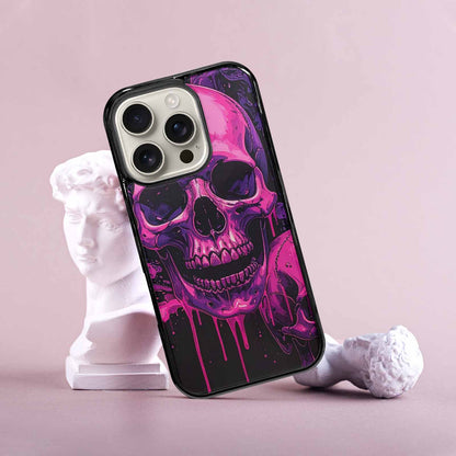 iPhone 16 Pro Case — Pink Purple Skeletons Neon Drip Melting, Custom Made Phone Cover
